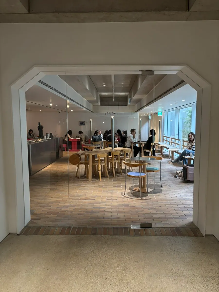Overall view of T Coffee's basement level entrance