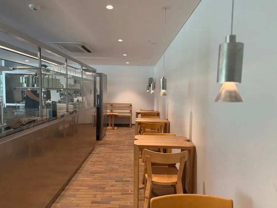 Neatly arranged café seating