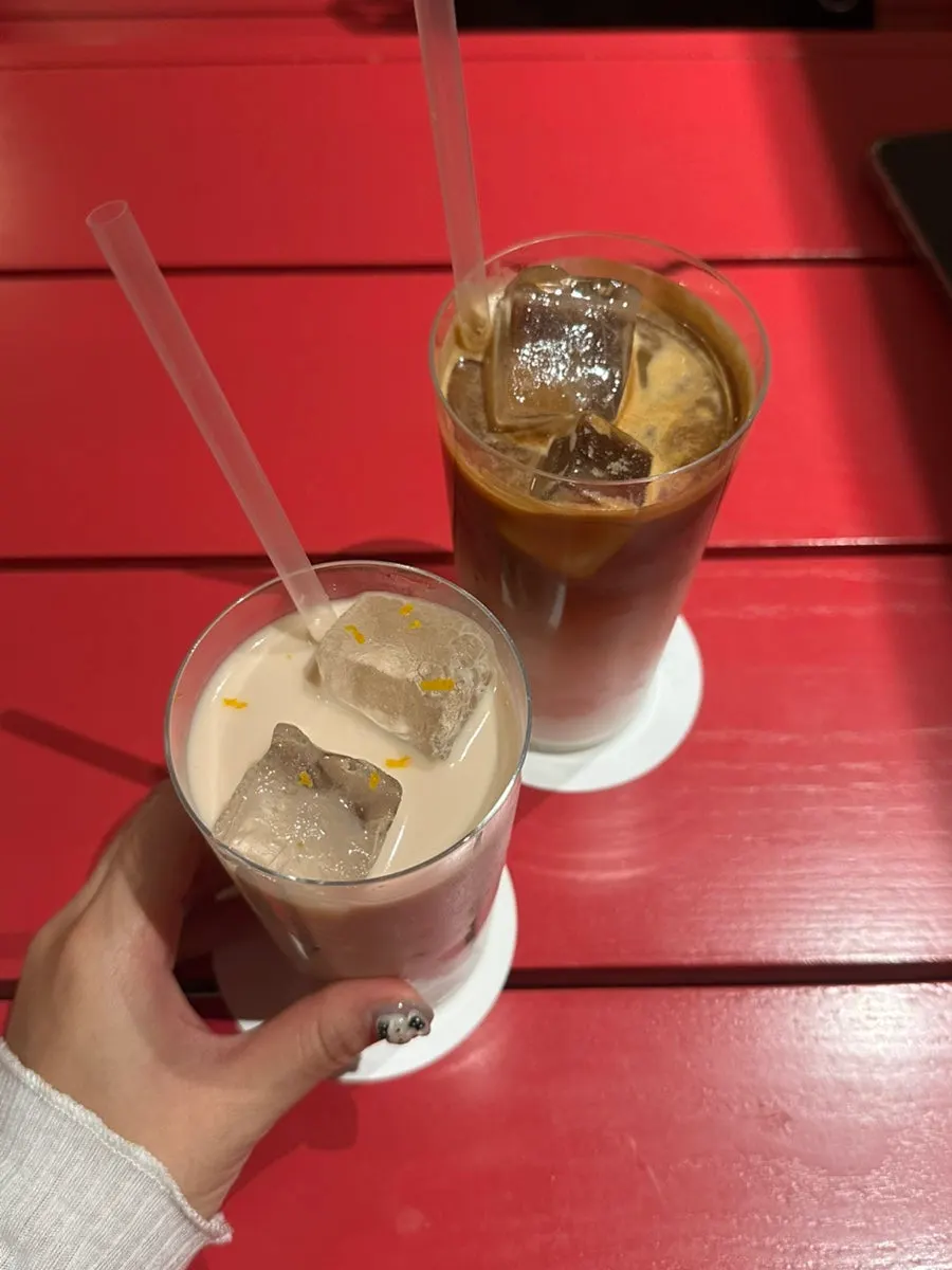 Two iced drinks placed on the table