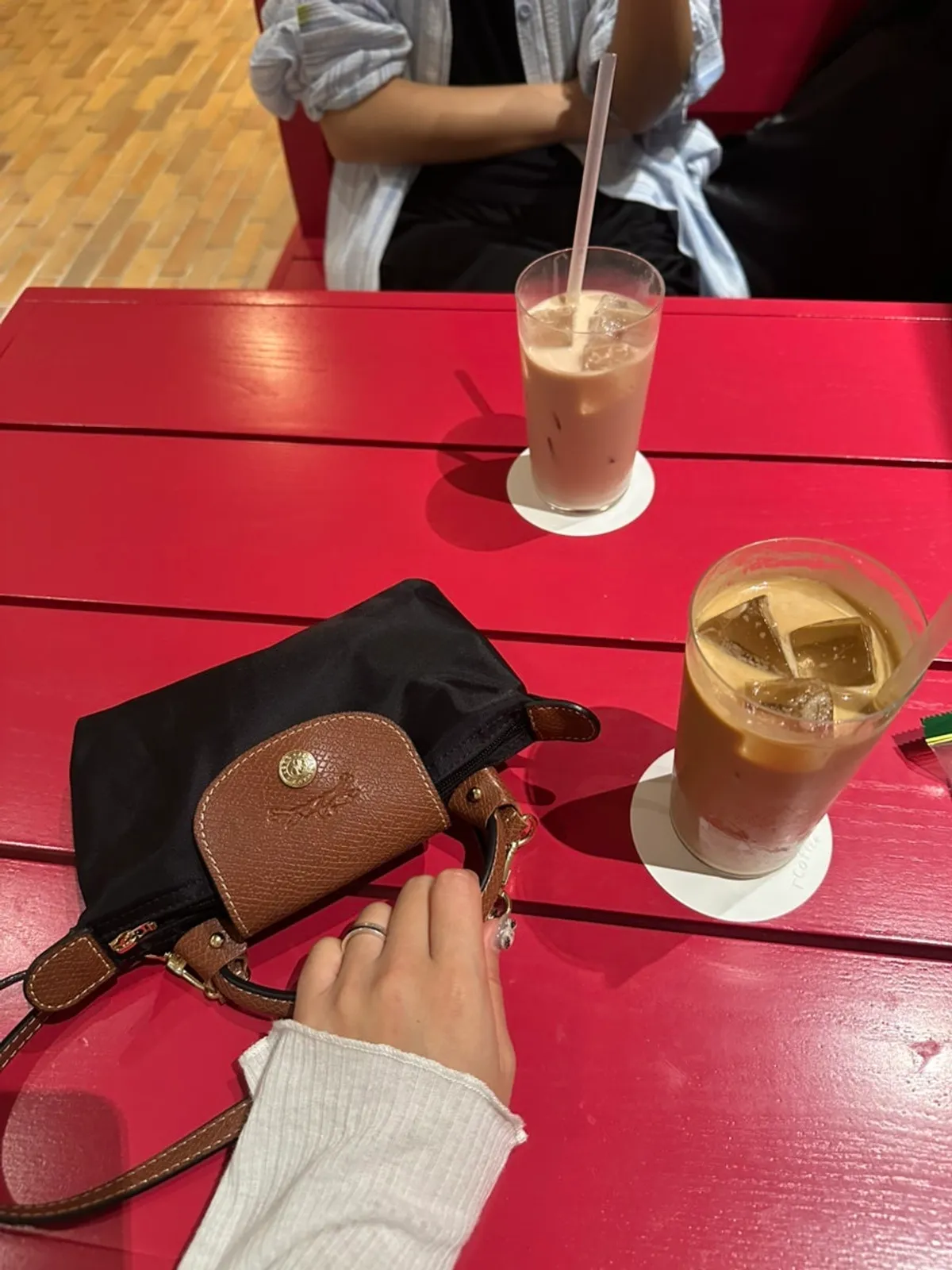 A glass of T Coffee's mint latte ICE