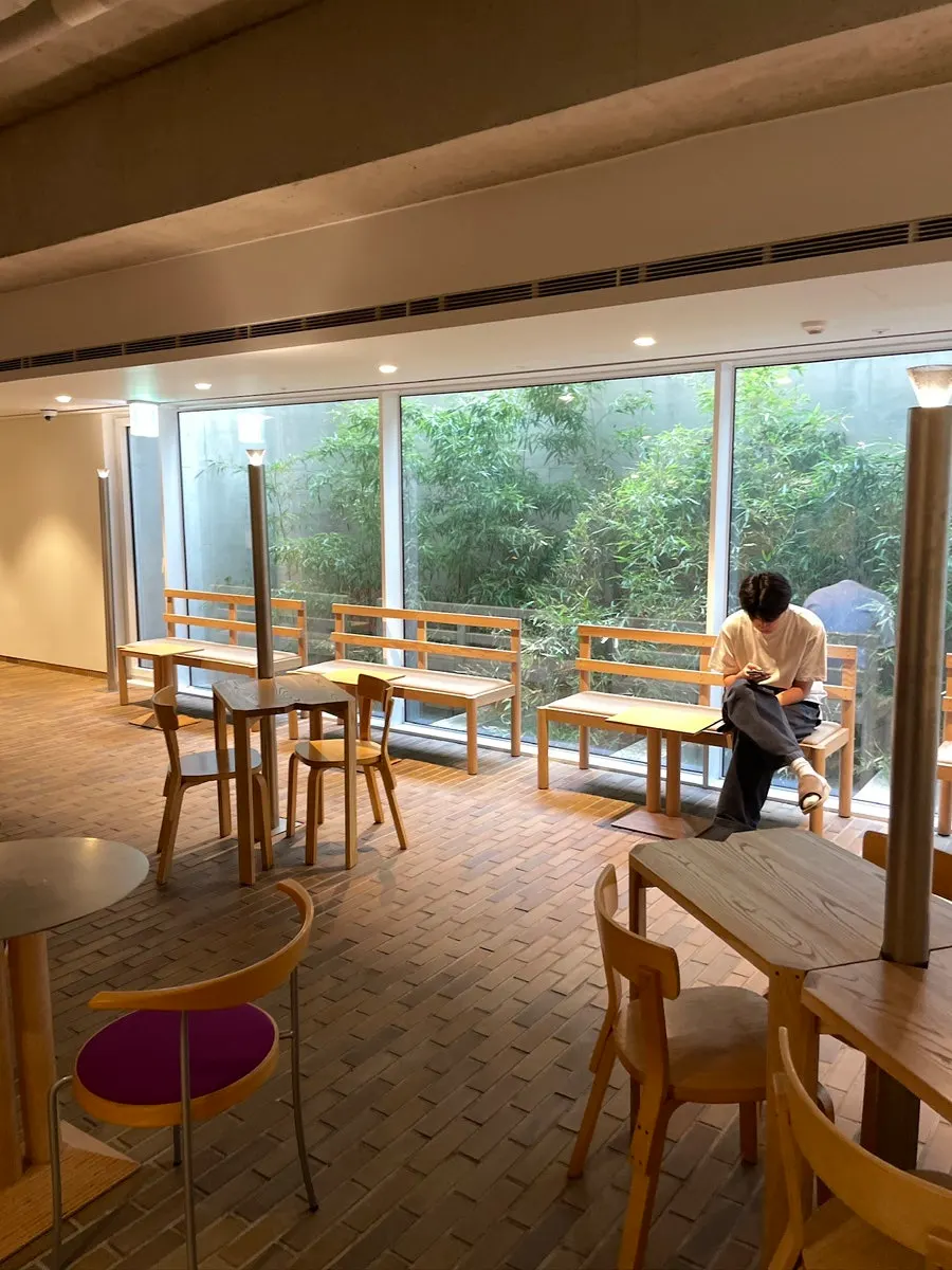 Basement floor space with floor-to-ceiling windows and landscaping