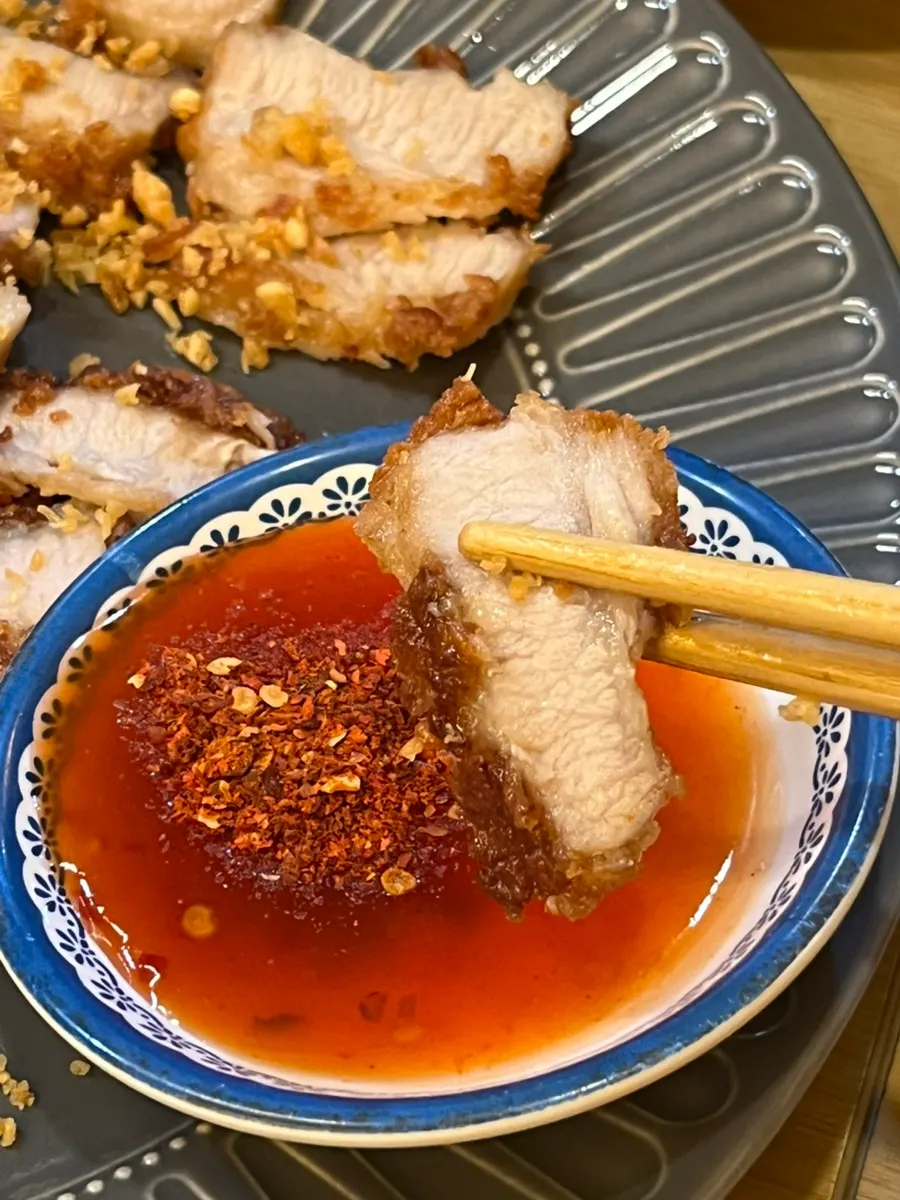Crispy Thai-style fried pork Moo Tod Curry