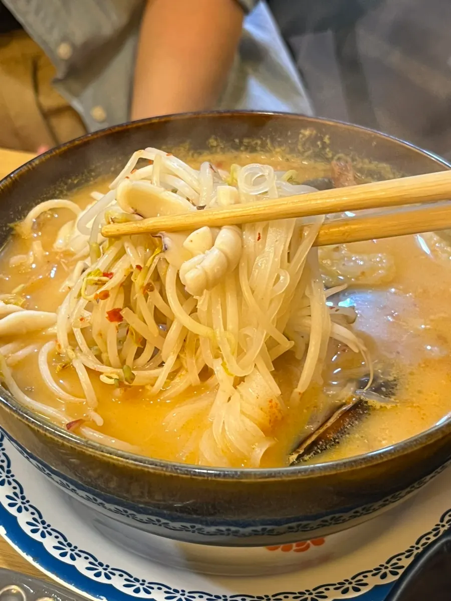 Thai-style tom yum goong pho with rich broth