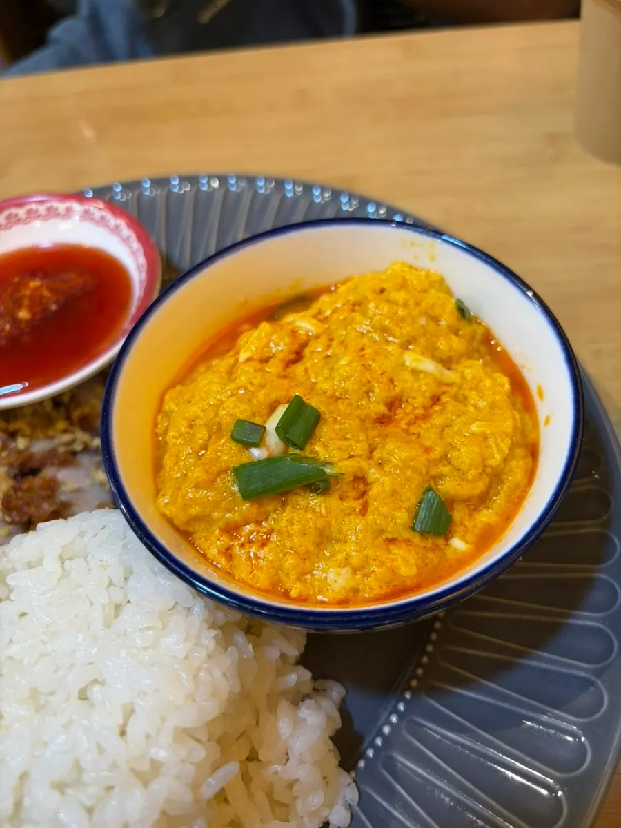 Soft, fluffy curry made with coconut and egg