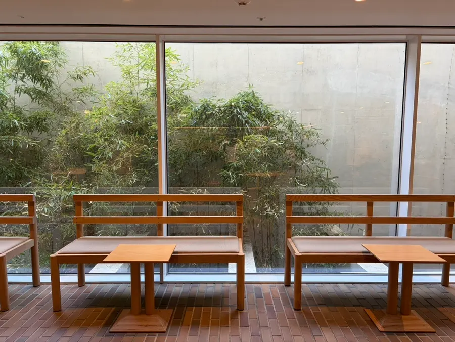 T Coffee's interior blending wood and metal