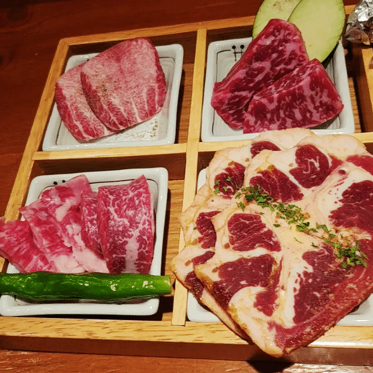 Korean beef selection in Usiya Course C