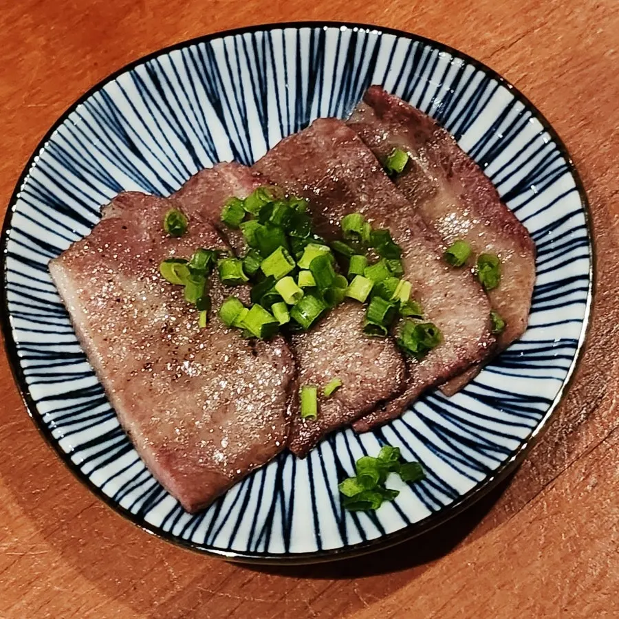 Beef tongue served with yuzu ponzu
