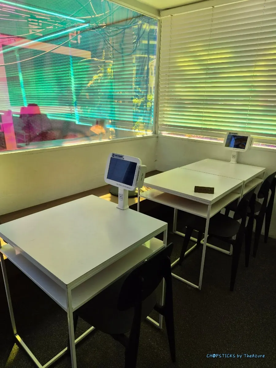 Restaurant interior with tablet-ordering seats