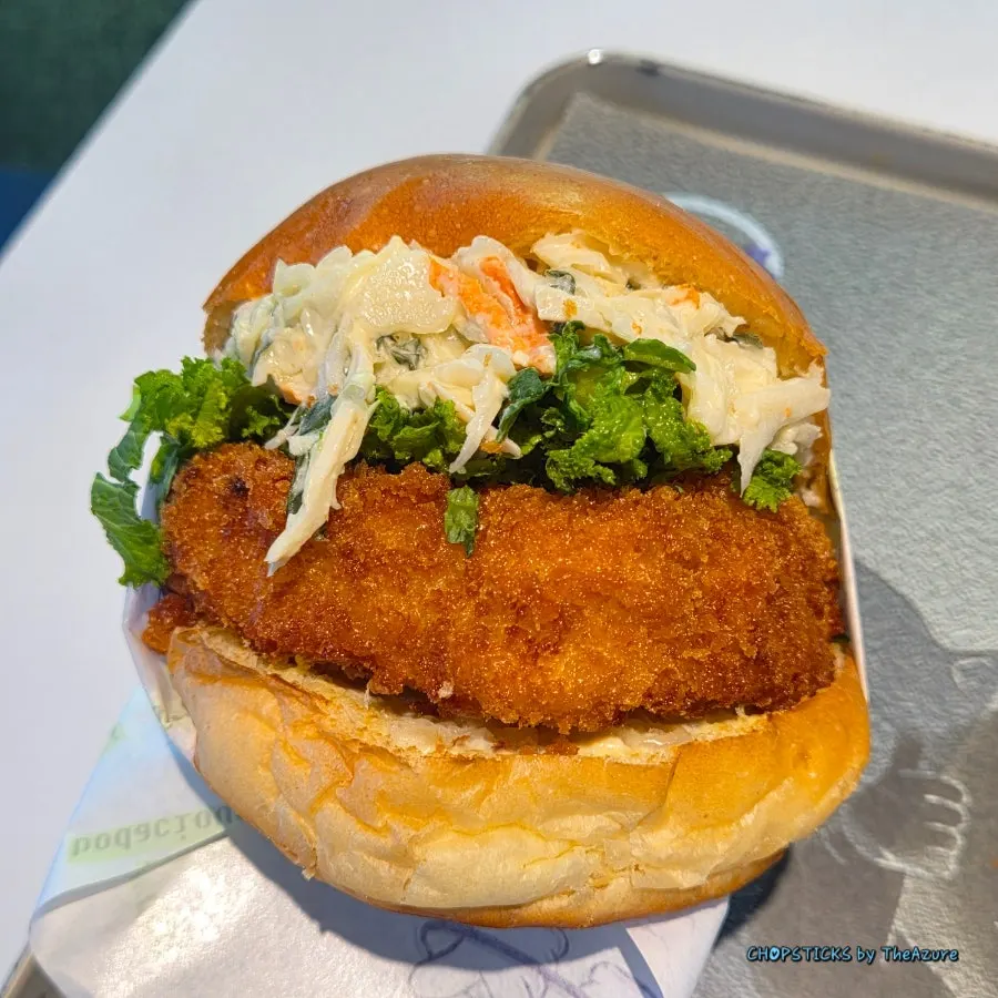 Thick regular shrimp-patty burger