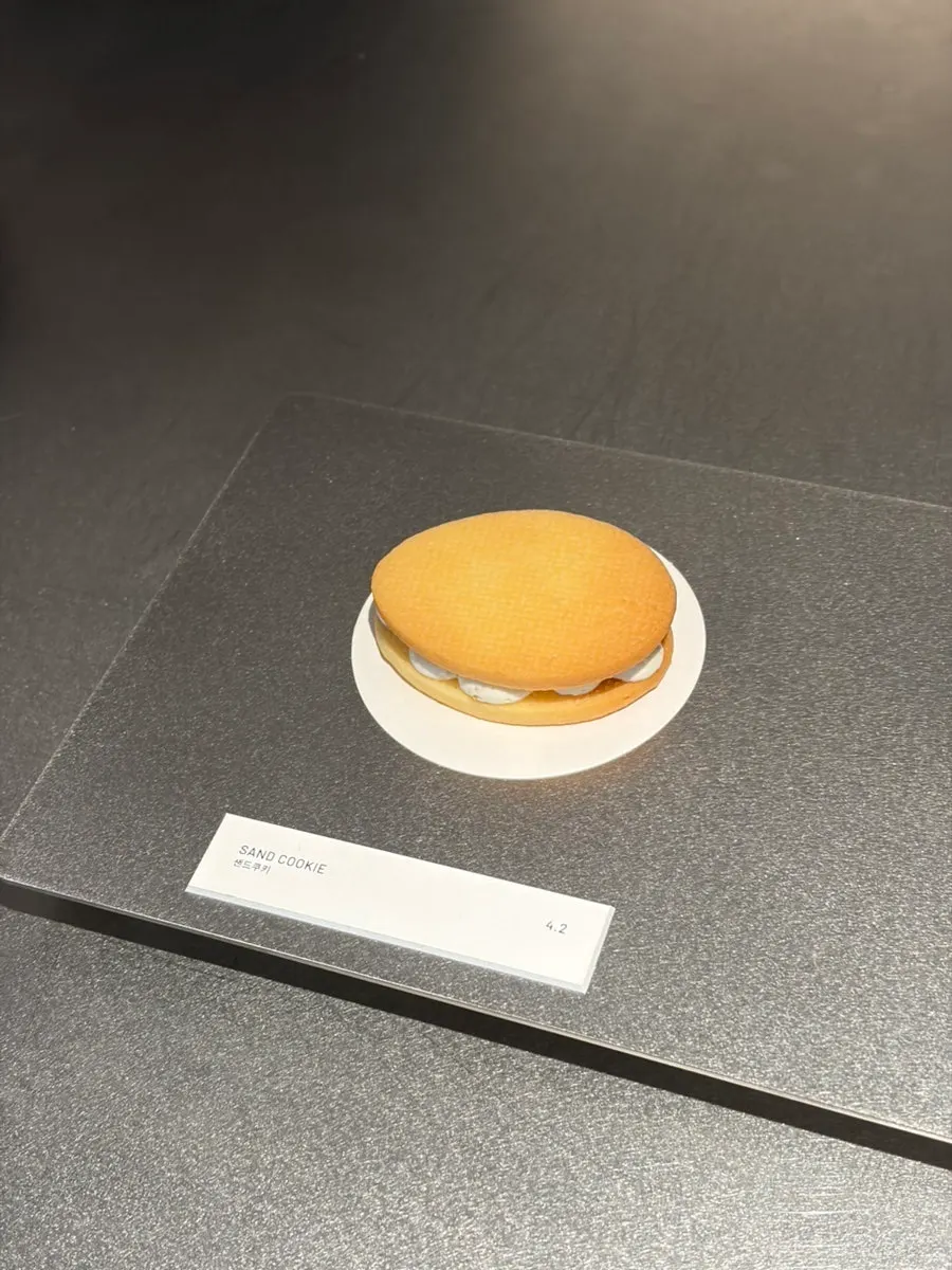 Desserts displayed in the showcase