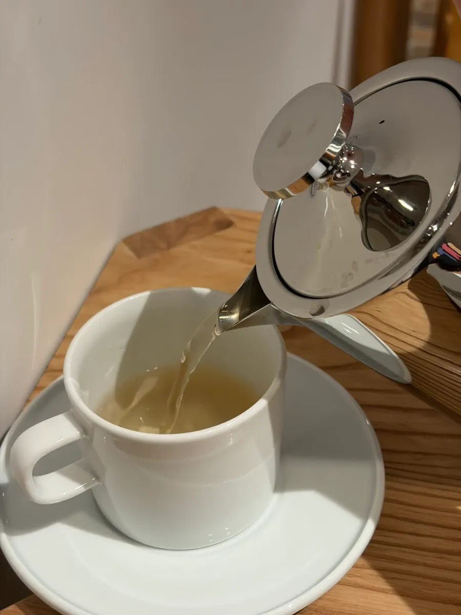 Hot oolong tea brewed in a teapot