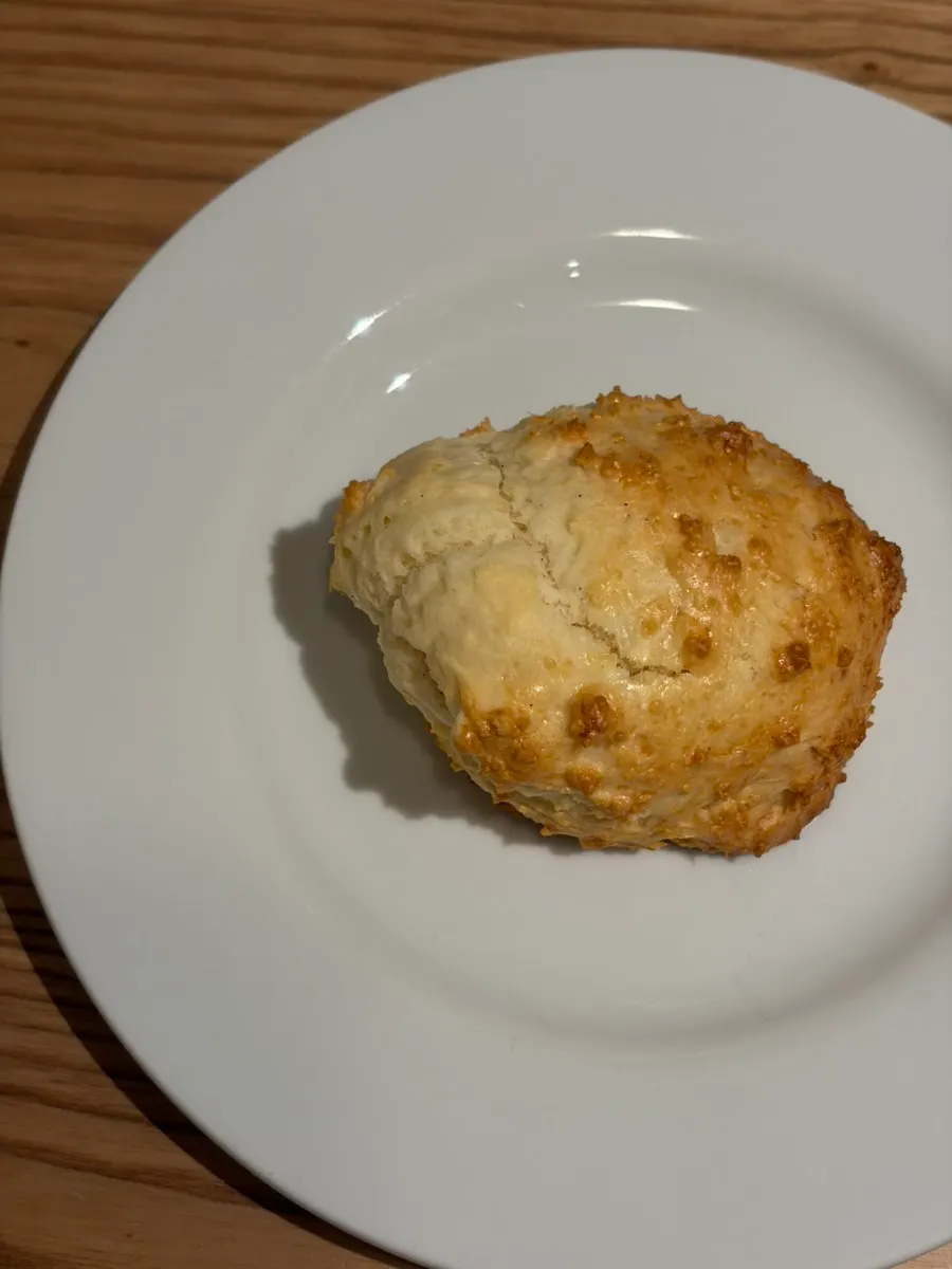 A biscuit on a plate