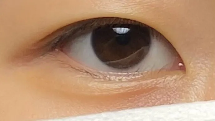 Close-up of eye shape before the lash lift treatment