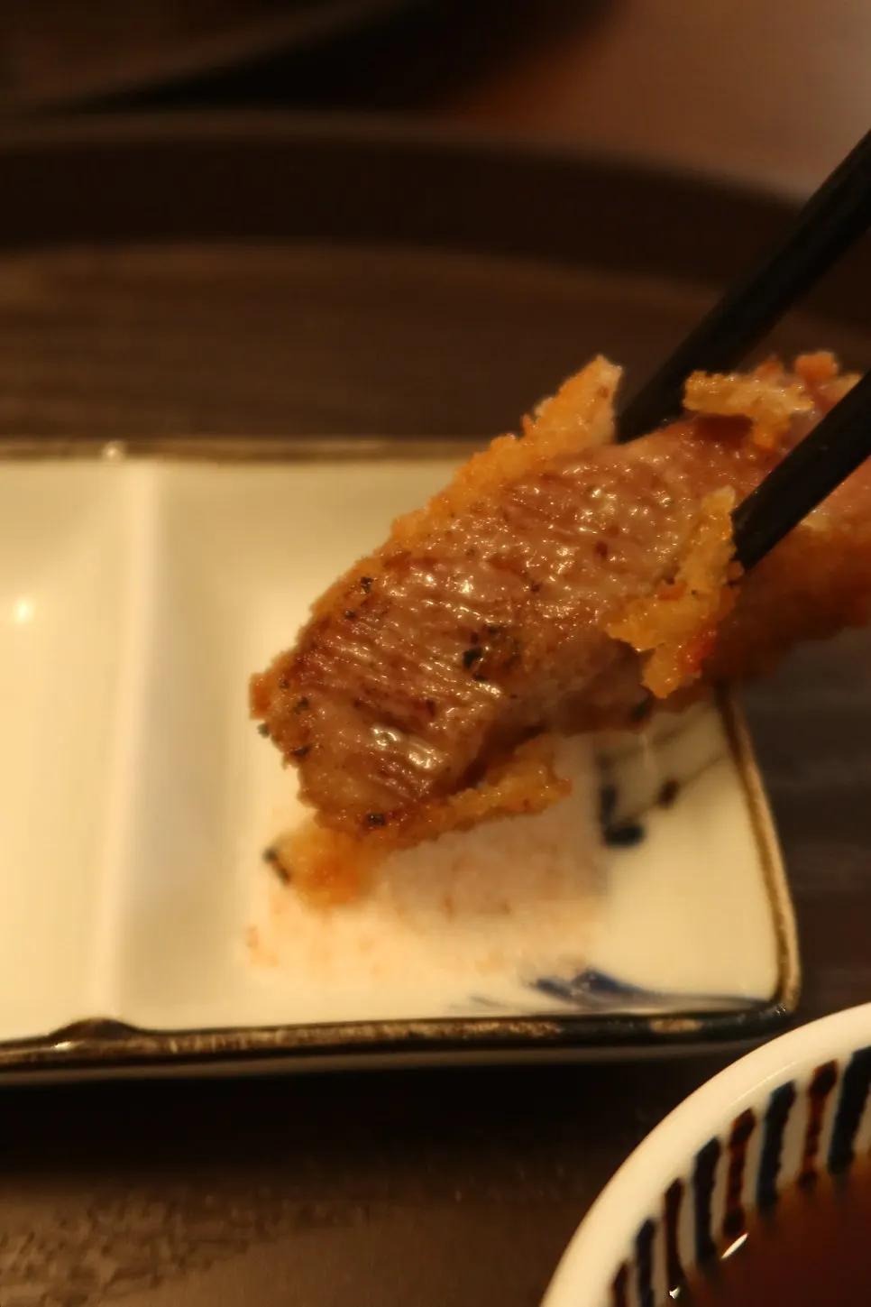 Grilled gyukatsu with dipping sauces