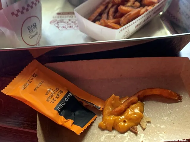 Sweet potato fries selected with the set