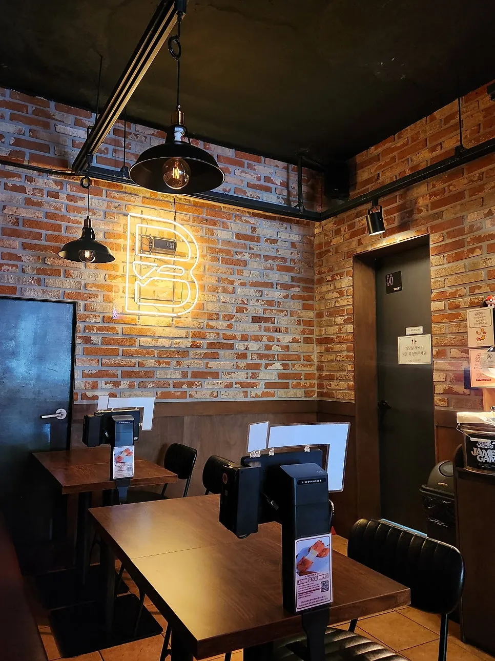 Seating farther inside BAS Burger