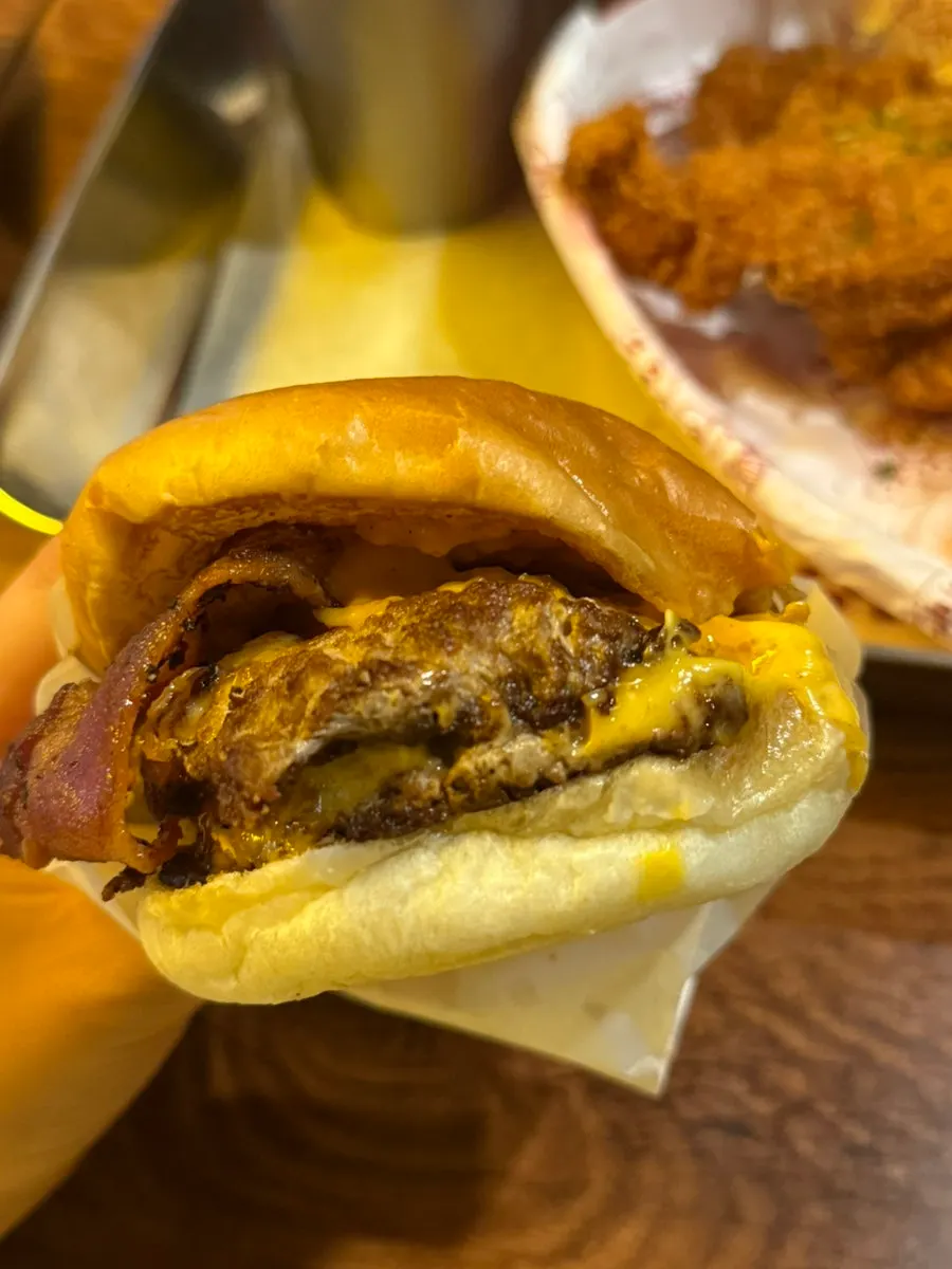 Double Bacon Cheeseburger with a thick patty
