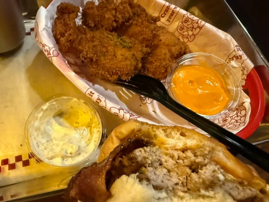 Close-up of the crispy Crunch Chicken