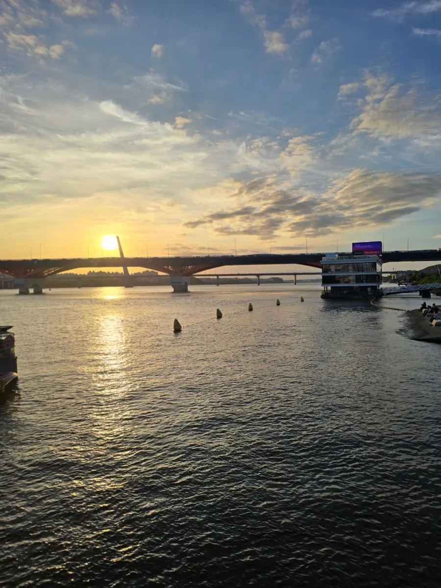 View of the Mangwon Hangang Park ferry dock