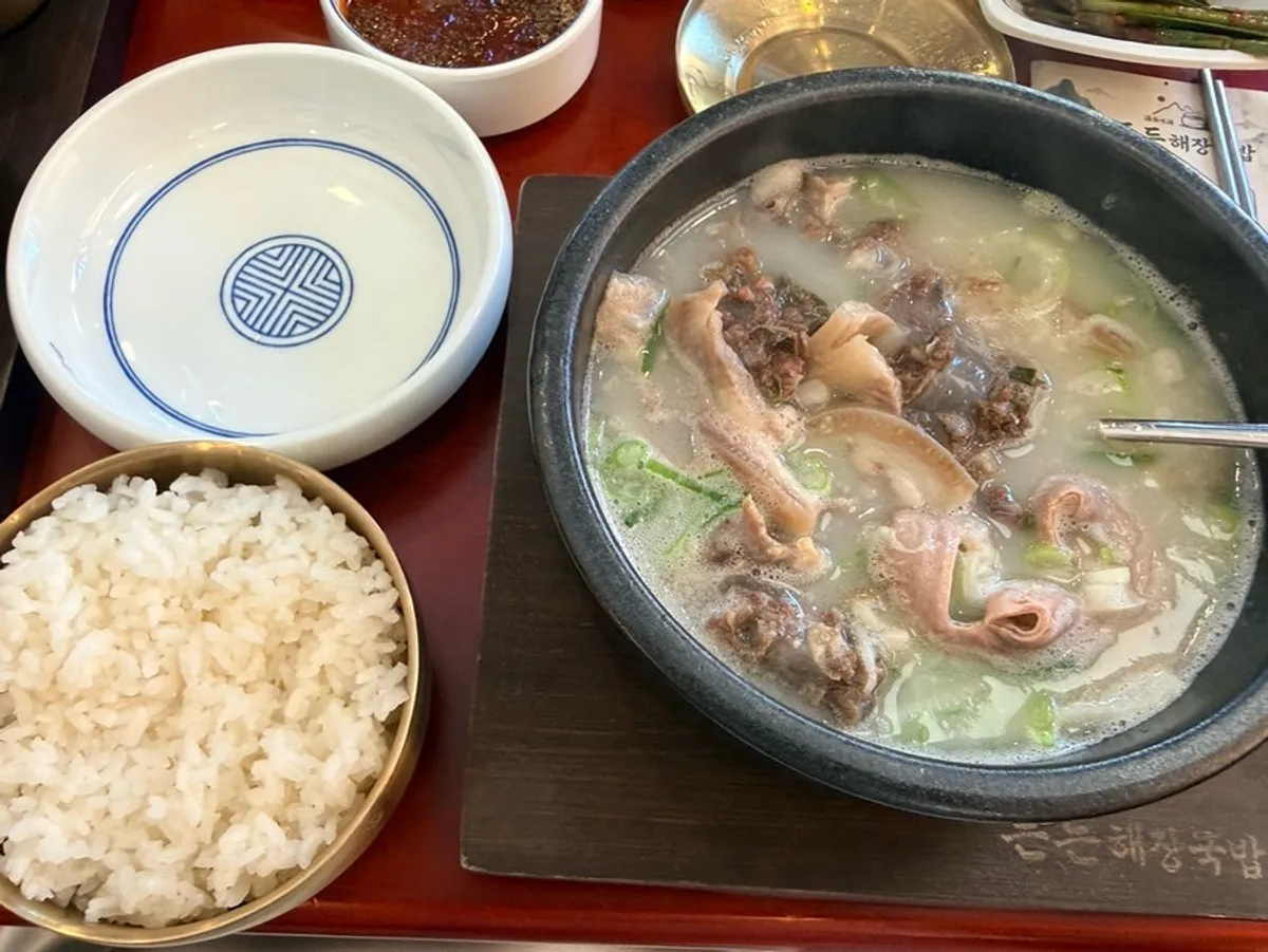 Hot gukbap at a 24-hour restaurant
