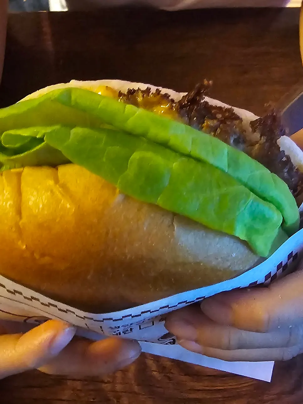 Cross-section of a fully packed BAS burger
