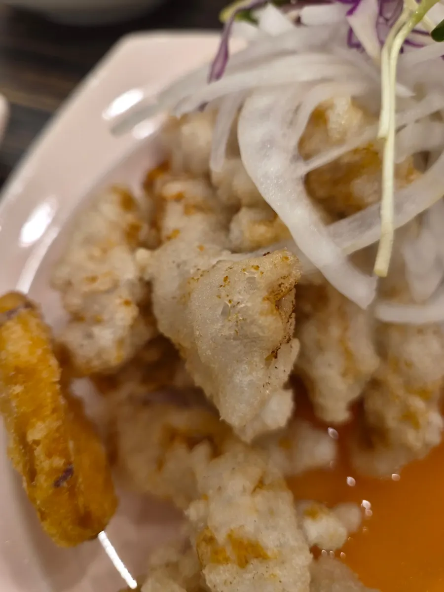 Pineapple served alongside the fried rice