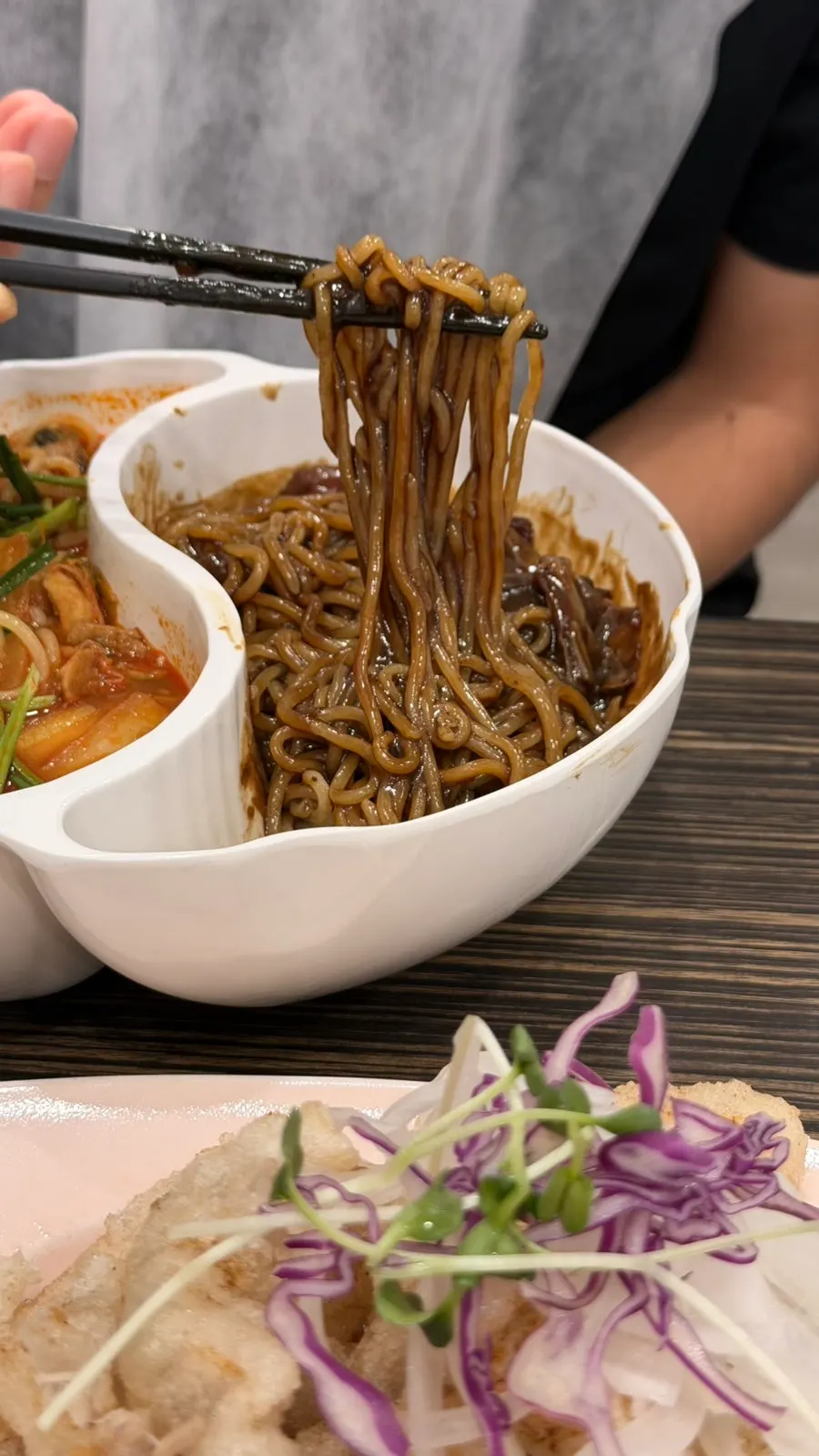 Noodles mixed with jjajang sauce