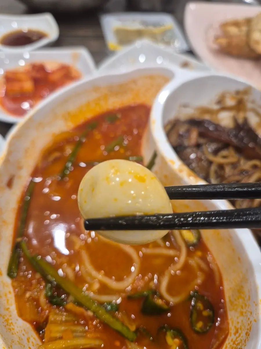 짬뽕 해물 건더기 클로즈업