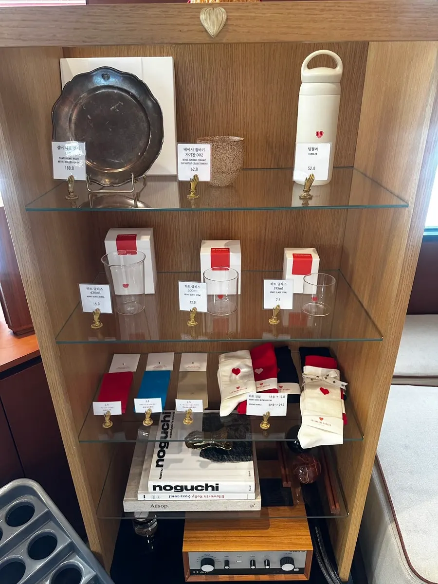 Counter with bean packages on display