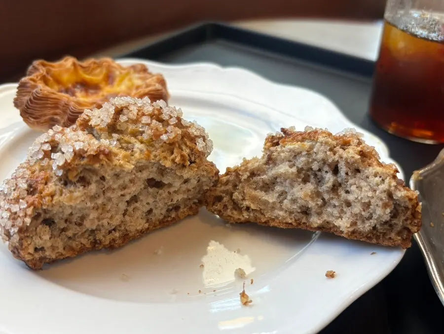 Egg tart placed on the table together with coffee