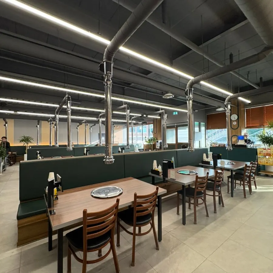 Spacious, clean interior seating area