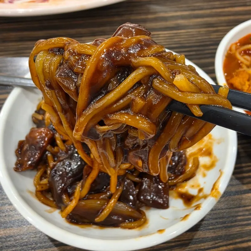 넉넉한 짜장 소스와 면