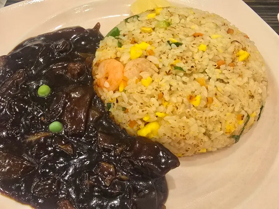Shrimp fried rice with shrimp pieces