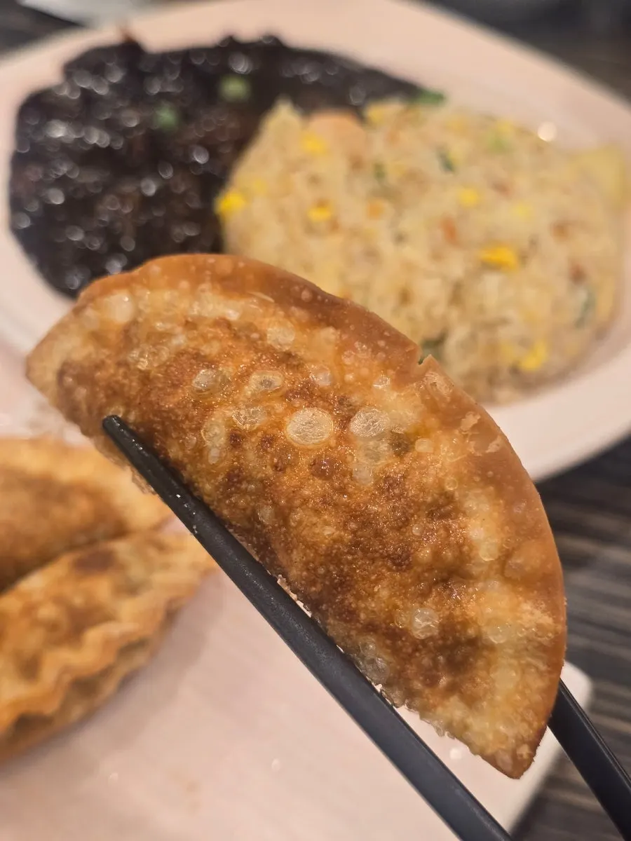 Cross-section of a crispy fried mandu