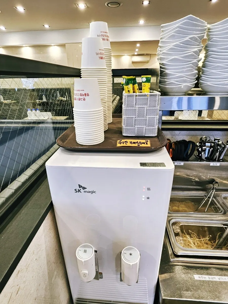 Area with a variety of after-meal drink choices