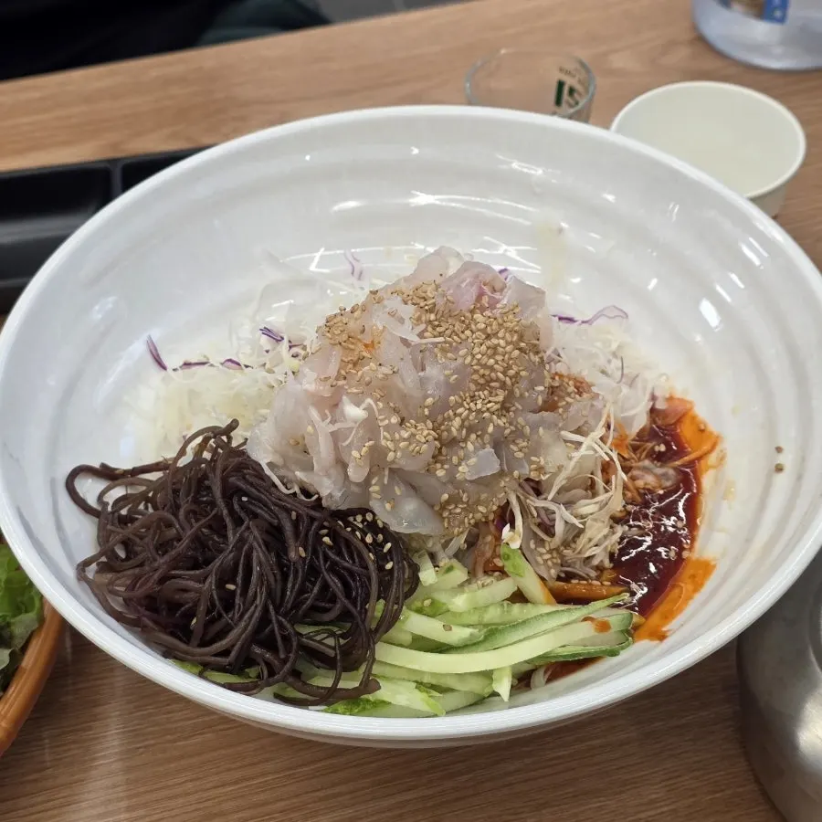 A close-up piece of chewy boiled squid