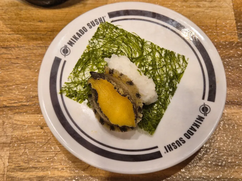 A variety of sushi tasted one piece at a time