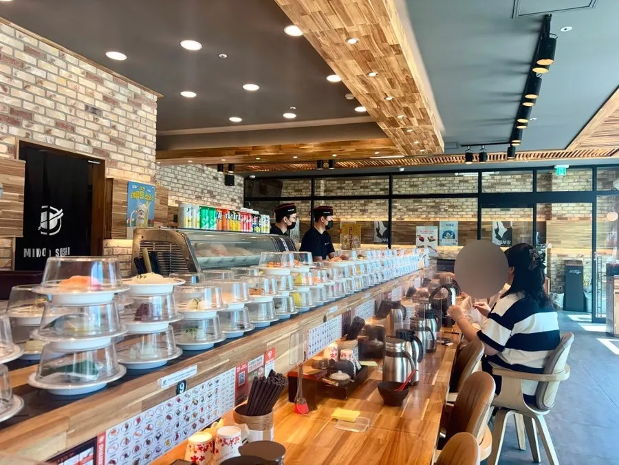 Bar table seating at Mikado Sushi Seosan branch