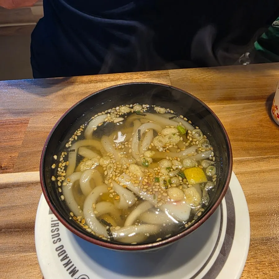 Udon de sabor suave que comió el niño