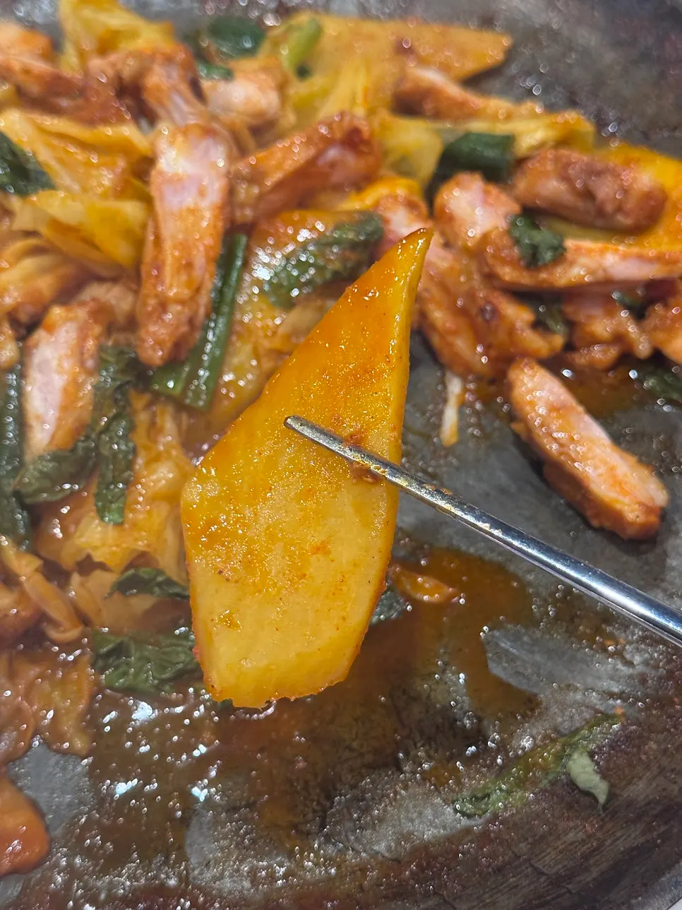 Distinctive bone-in dakgalbi spread