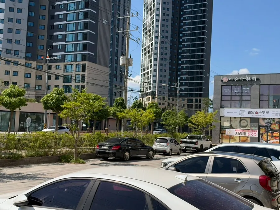Dedicated parking lot beside Mikado Sushi