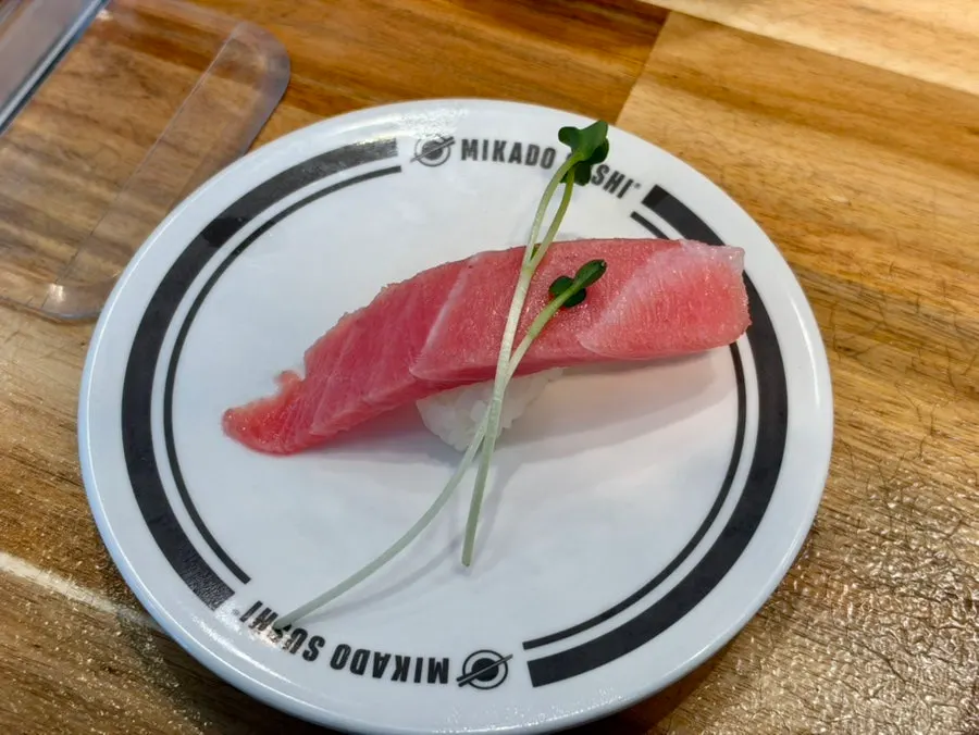 Bluefin tuna belly sushi at Mikado Sushi