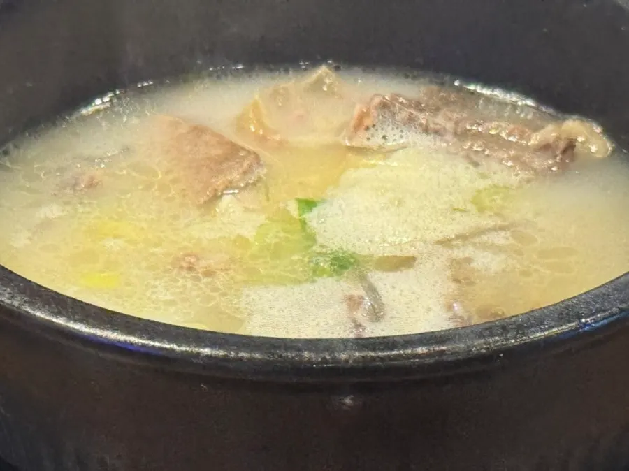 Pork bone haejangguk ordered by the family