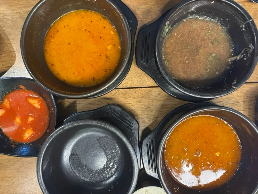 Empty dishes after the meal
