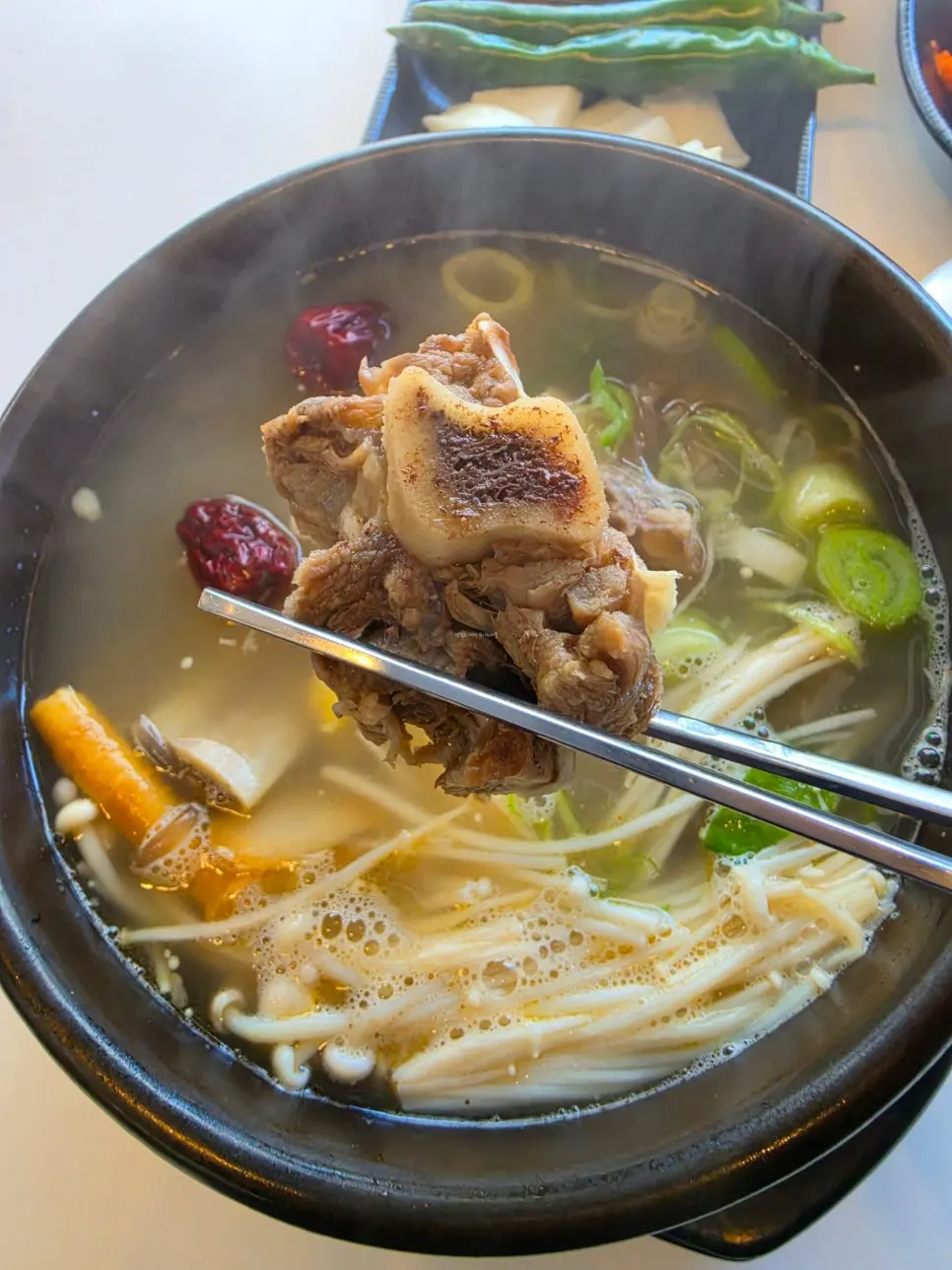 Galbitang generously filled with rib meat