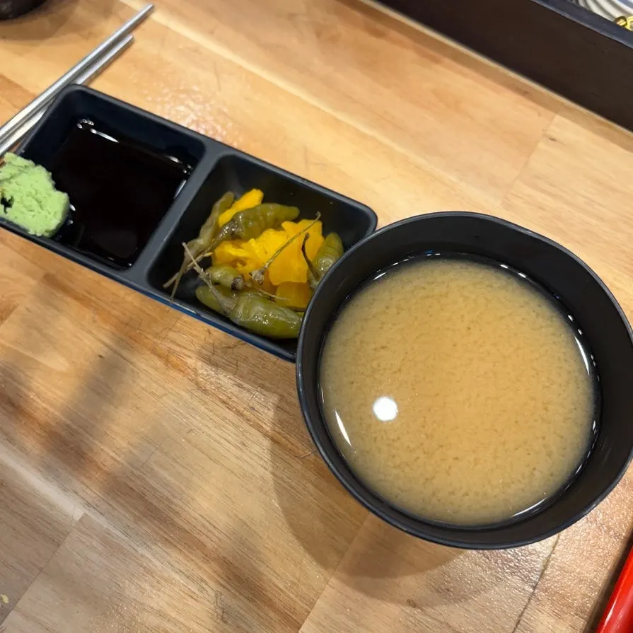 Warm jang-guk prepared on the table