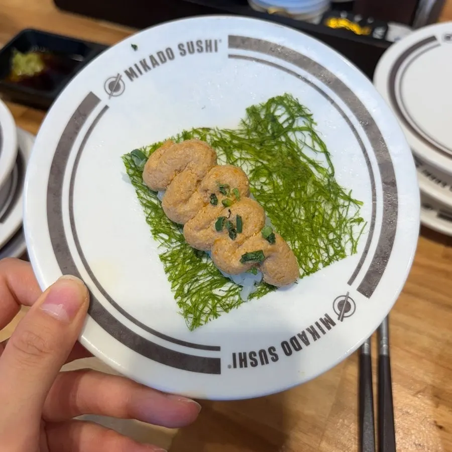 Plate of salmon sushi