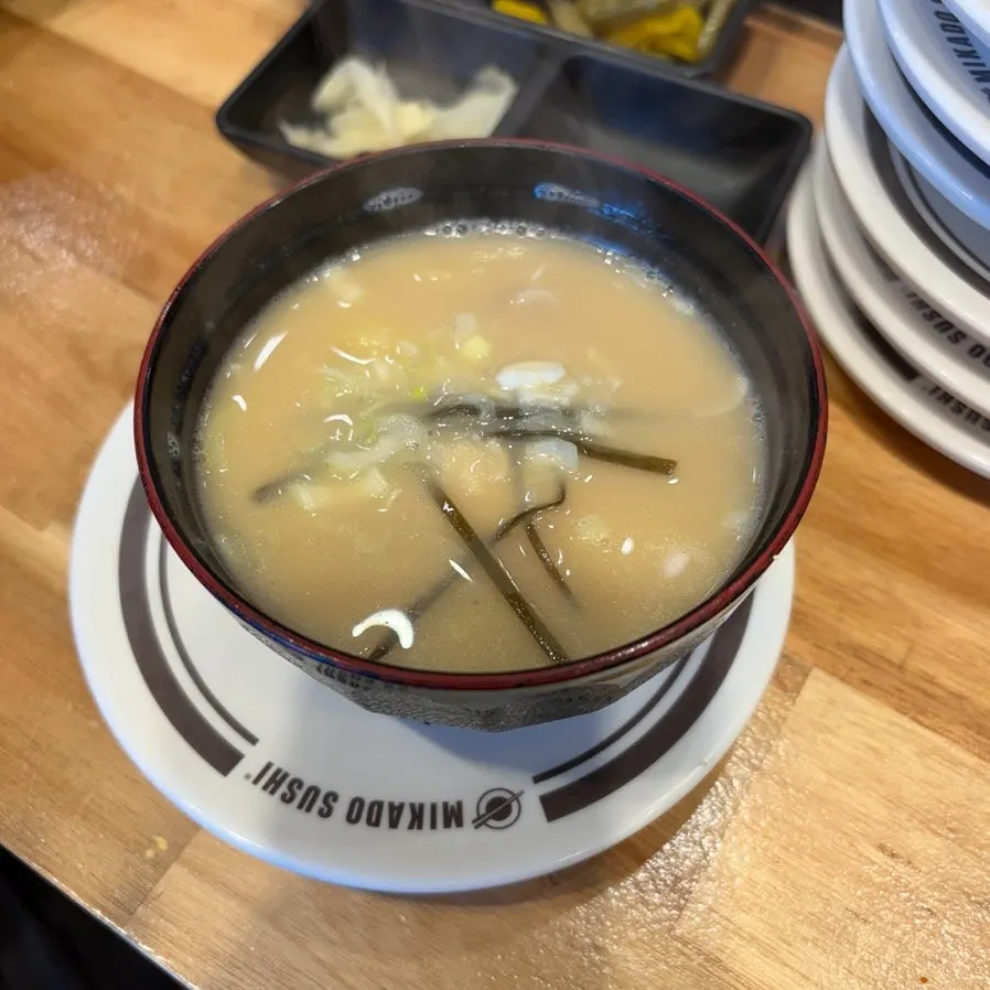 Cake dessert after the conveyor-belt sushi meal