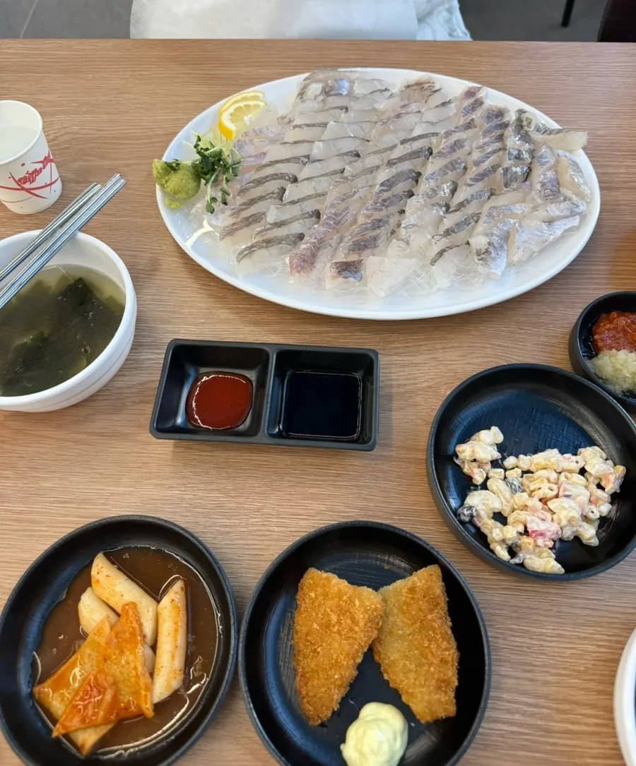 Close-up of glossy rockfish sashimi flesh