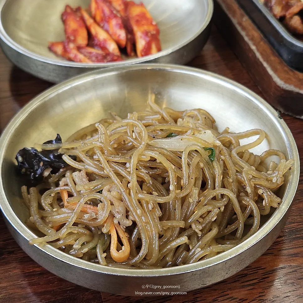 Included side dish of japchae